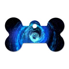 Blue Black Hole Galaxy Dog Tag Bone (two Sides) by Mariart