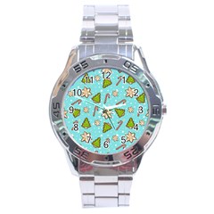 Ginger Cookies Christmas Pattern Stainless Steel Analogue Watch by Valentinaart