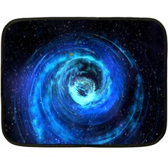 Blue Black Hole Galaxy Double Sided Fleece Blanket (mini) 