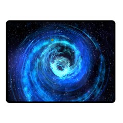 Blue Black Hole Galaxy Fleece Blanket (small) by Mariart