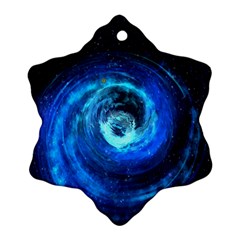 Blue Black Hole Galaxy Snowflake Ornament (two Sides) by Mariart