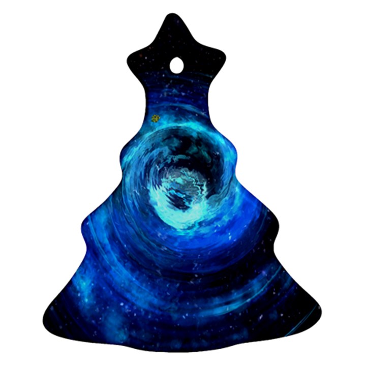 Blue Black Hole Galaxy Christmas Tree Ornament (Two Sides)