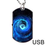 Blue Black Hole Galaxy Dog Tag USB Flash (Two Sides) Front