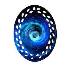 Blue Black Hole Galaxy Oval Filigree Ornament (two Sides) by Mariart