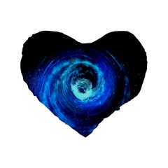 Blue Black Hole Galaxy Standard 16  Premium Heart Shape Cushions by Mariart