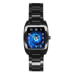 Blue Black Hole Galaxy Stainless Steel Barrel Watch