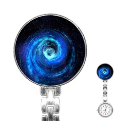 Blue Black Hole Galaxy Stainless Steel Nurses Watch