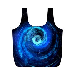 Blue Black Hole Galaxy Full Print Recycle Bags (m)  by Mariart