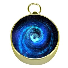 Blue Black Hole Galaxy Gold Compasses by Mariart