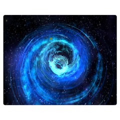 Blue Black Hole Galaxy Double Sided Flano Blanket (medium)  by Mariart