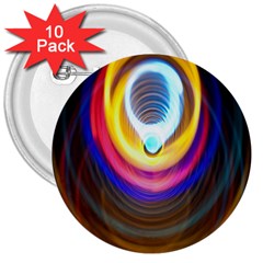 Colorful Glow Hole Space Rainbow 3  Buttons (10 Pack) 