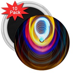 Colorful Glow Hole Space Rainbow 3  Magnets (10 Pack)  by Mariart