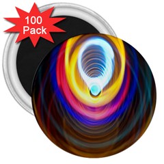 Colorful Glow Hole Space Rainbow 3  Magnets (100 Pack)