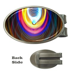 Colorful Glow Hole Space Rainbow Money Clips (oval)  by Mariart