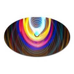 Colorful Glow Hole Space Rainbow Oval Magnet by Mariart