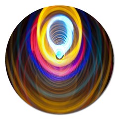 Colorful Glow Hole Space Rainbow Magnet 5  (round) by Mariart