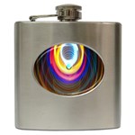 Colorful Glow Hole Space Rainbow Hip Flask (6 oz) Front