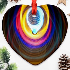 Colorful Glow Hole Space Rainbow Heart Ornament (two Sides) by Mariart