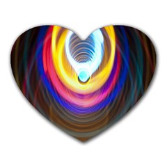 Colorful Glow Hole Space Rainbow Heart Mousepads by Mariart