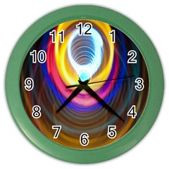 Colorful Glow Hole Space Rainbow Color Wall Clocks by Mariart