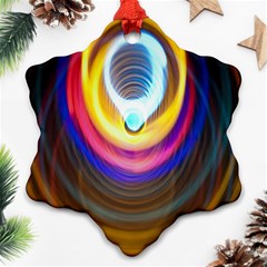 Colorful Glow Hole Space Rainbow Snowflake Ornament (two Sides) by Mariart