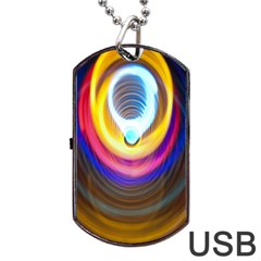 Colorful Glow Hole Space Rainbow Dog Tag Usb Flash (two Sides) by Mariart