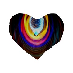 Colorful Glow Hole Space Rainbow Standard 16  Premium Heart Shape Cushions by Mariart