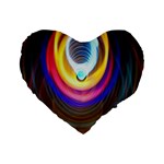 Colorful Glow Hole Space Rainbow Standard 16  Premium Heart Shape Cushions Front