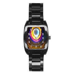 Colorful Glow Hole Space Rainbow Stainless Steel Barrel Watch by Mariart