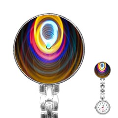 Colorful Glow Hole Space Rainbow Stainless Steel Nurses Watch by Mariart