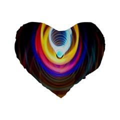 Colorful Glow Hole Space Rainbow Standard 16  Premium Flano Heart Shape Cushions by Mariart