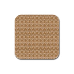 Cake Brown Sweet Rubber Square Coaster (4 Pack) 