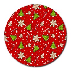 Ginger cookies Christmas pattern Round Mousepads