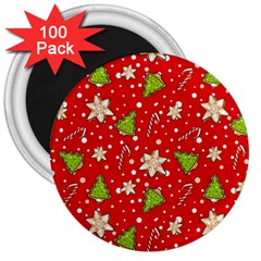 Ginger cookies Christmas pattern 3  Magnets (100 pack)