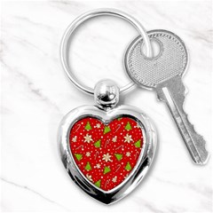 Ginger cookies Christmas pattern Key Chains (Heart) 