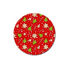 Ginger cookies Christmas pattern Magnet 3  (Round)