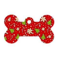 Ginger Cookies Christmas Pattern Dog Tag Bone (one Side) by Valentinaart