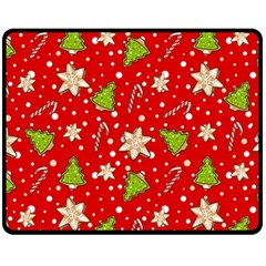 Ginger cookies Christmas pattern Fleece Blanket (Medium) 