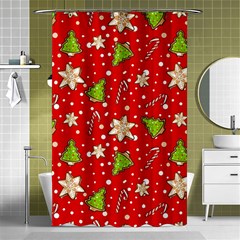 Ginger cookies Christmas pattern Shower Curtain 48  x 72  (Small) 