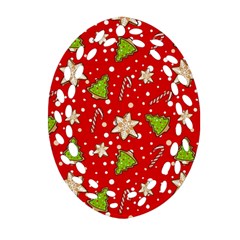 Ginger Cookies Christmas Pattern Ornament (oval Filigree) by Valentinaart