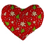 Ginger cookies Christmas pattern Large 19  Premium Heart Shape Cushions Front