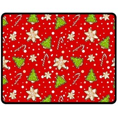 Ginger cookies Christmas pattern Double Sided Fleece Blanket (Medium) 