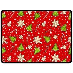 Ginger cookies Christmas pattern Double Sided Fleece Blanket (Large) 