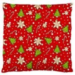 Ginger cookies Christmas pattern Large Flano Cushion Case (Two Sides) Front