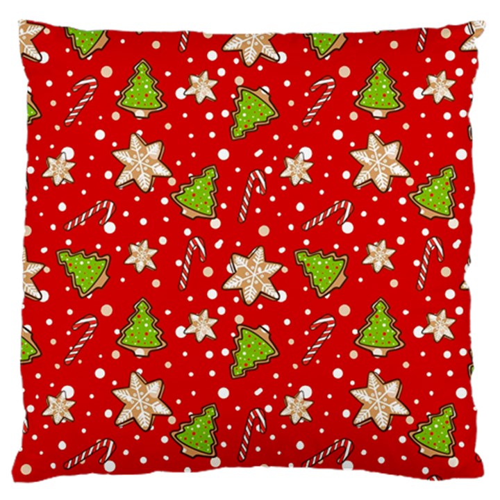 Ginger cookies Christmas pattern Large Flano Cushion Case (Two Sides)