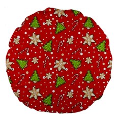 Ginger cookies Christmas pattern Large 18  Premium Flano Round Cushions