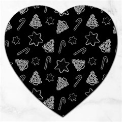 Ginger Cookies Christmas Pattern Jigsaw Puzzle (heart) by Valentinaart