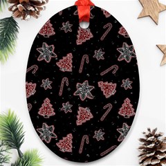 Ginger Cookies Christmas Pattern Oval Ornament (two Sides) by Valentinaart