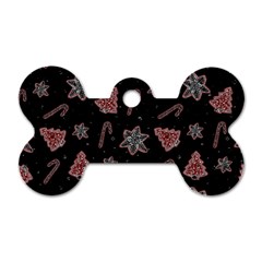 Ginger Cookies Christmas Pattern Dog Tag Bone (one Side) by Valentinaart