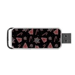 Ginger Cookies Christmas Pattern Portable Usb Flash (one Side) by Valentinaart